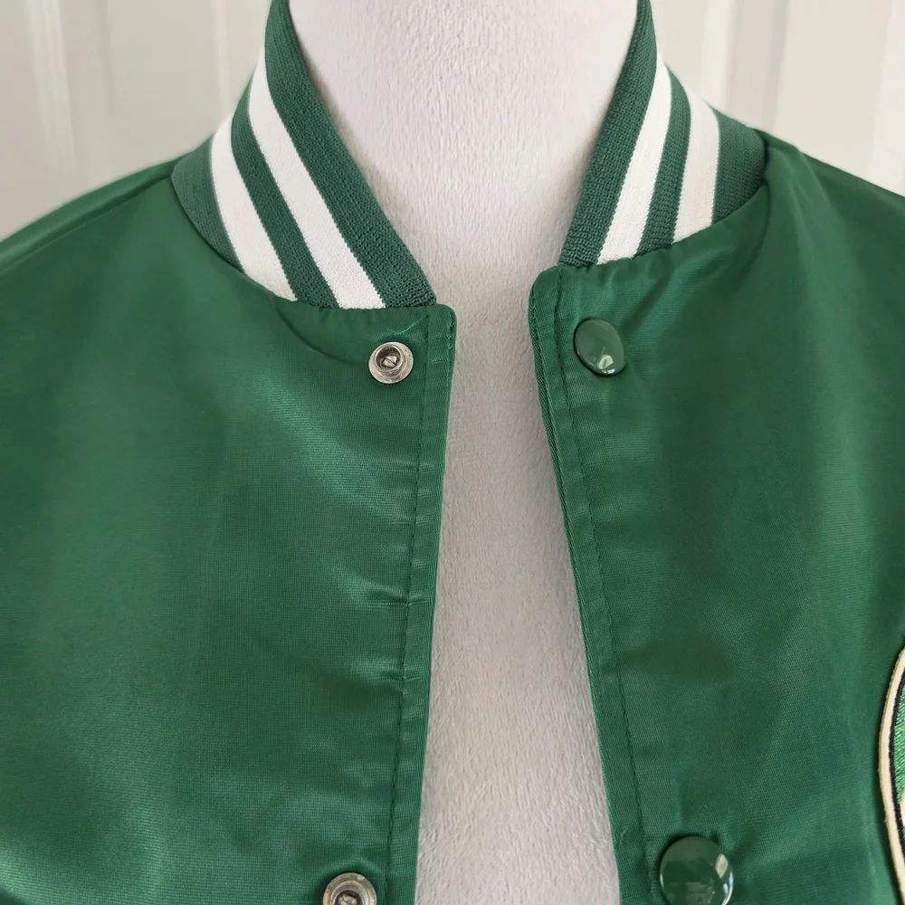 Vintage New York Jets Satin Varsity Jackets Mens L Chalk Line USA NFL - Picture 4 of 15